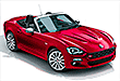 Fiat 124 Spider Cabrio in Lagos, Algarve Portugal